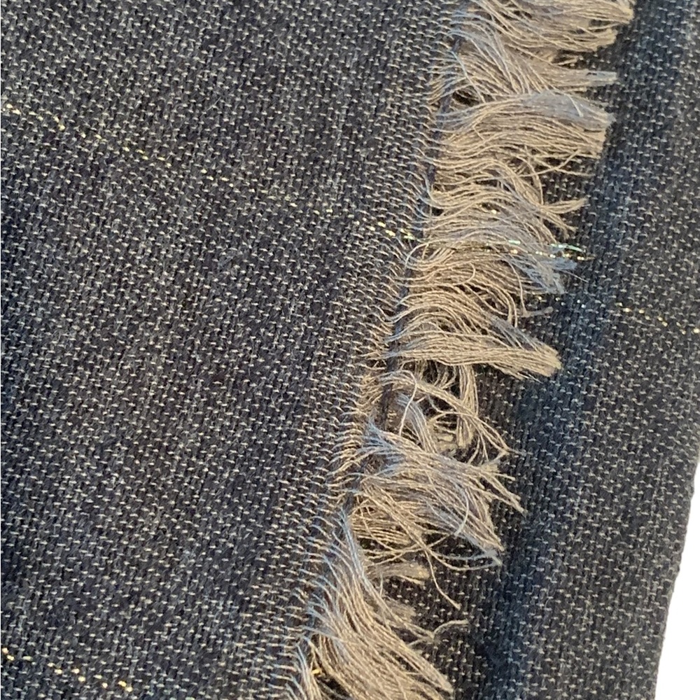 J. Crew Charcoal Flannel Metallic Thread Scarf - Picture 5 of 6